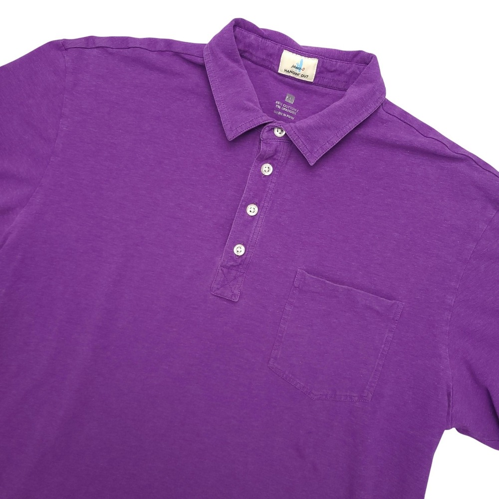 Johnnie-O Hangin' Out Polo Shirt Mens XL Purple Solid Pocket Stretch Casual